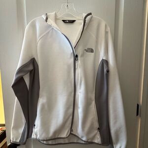 The North Face White and Gray Fleece Jacket